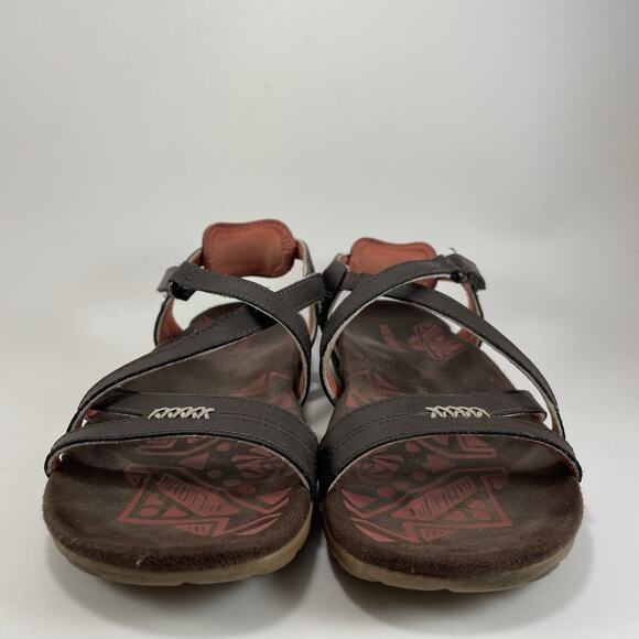 Merrell Sandspur Leather Sandals Womens Size 8 Espresso Brown Strappy Active - Picture 2 of 9